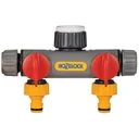 2-Wege-Wasserverteiler mit 3/4", 1/2" und 1" Außengewinde