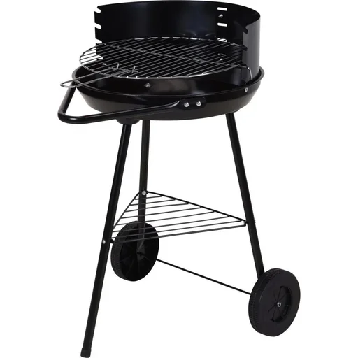 BBQ Holzkohlegrill Grillfläche Ø 42 cm halb offen Edelstahl