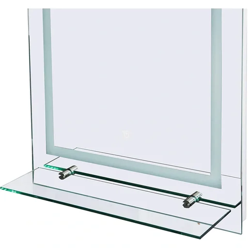 "kleankin® LED Badspiegel Badezimmerspiegel Glas-Ablage 38W 70x50cm image"