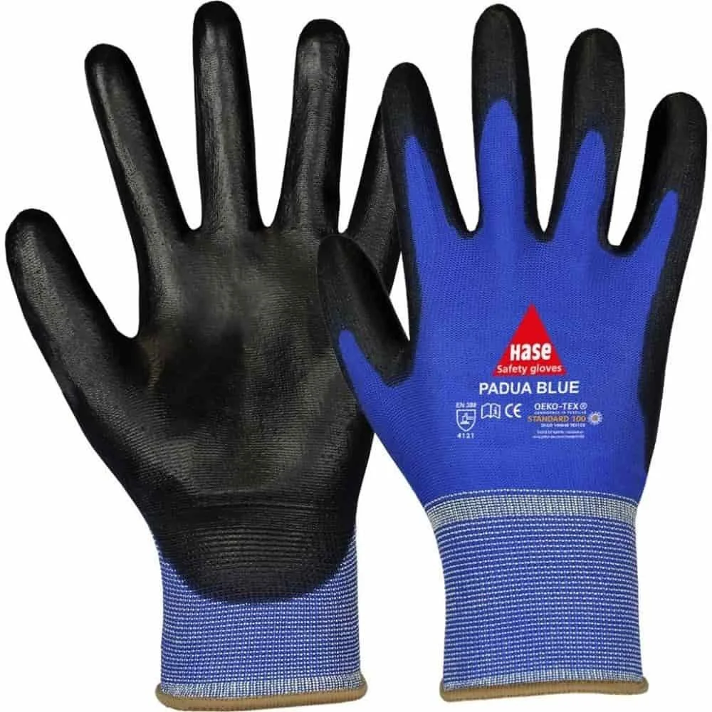 Montagehandschuhe, Arbeitshandschuhe, Feinmechanik, Gr. 8, schwarz/blau