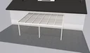 Terrassendach Premium, weiß, 6110 x 4060 mm - Polycarbonat Stegplatten 16 mm, klar