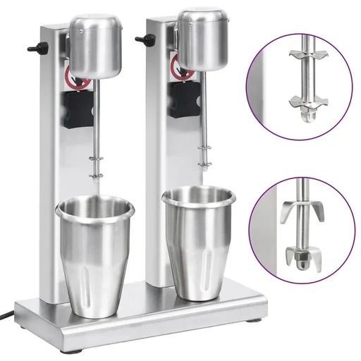 "Milchshake-Mixer mit Doppelbechern aus Edelstahl 2 L image"