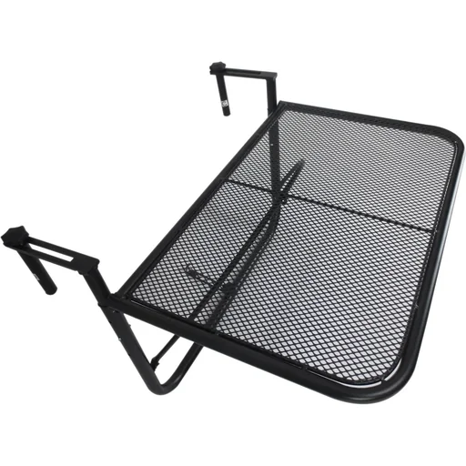 "Balkonhängetisch Hängetisch höhenverstellbar viereckig Terrasse Metall Schwarz L60 x B56,5 x H45 cm image"