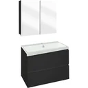 Concept Badezimmermöbel met Spiegelschrank 60cm - schwartz/Weiss