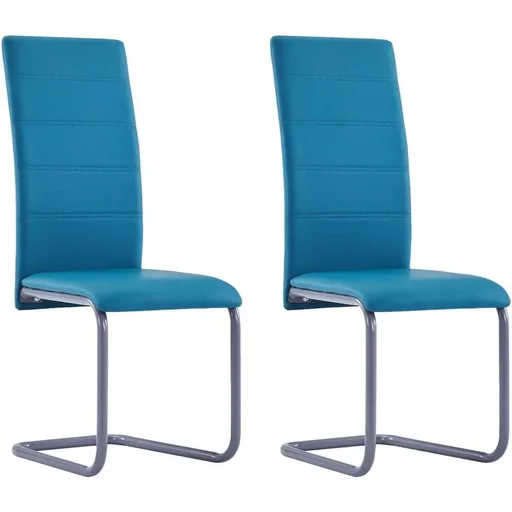 "Esszimmerstühle 2-Sitzer Kunstleder blau image"