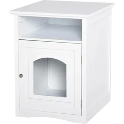 3in1 Toilettenschrank für Katzen weiß