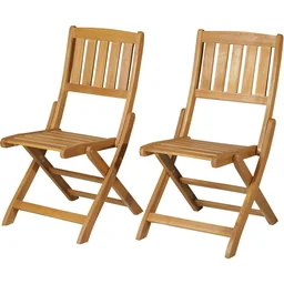 2er-Set Klappstuhl Klappsessel Gartenstuhl Campingstuhl klappbar Akazienholz Nat