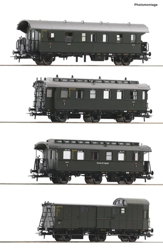 "Wagenset mit vier Personenwagen der Deutschen Bundesbahn, H0 image"