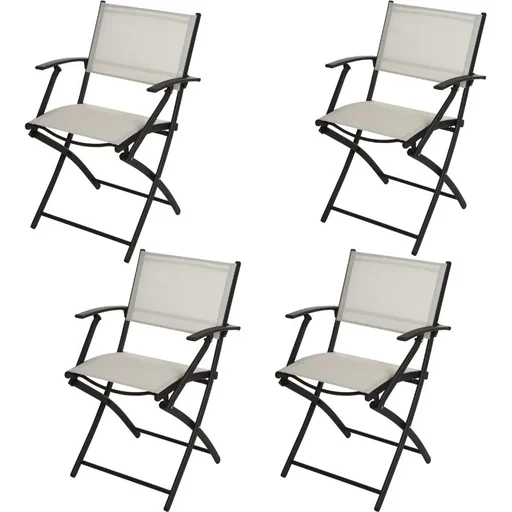 "Pro Garden Klappstuhl / Klappstuhl / Gartenstuhl / Campingstuhl - mit Armlehne - 54X56X83.5cm - Weiß - 4 STUKS image"