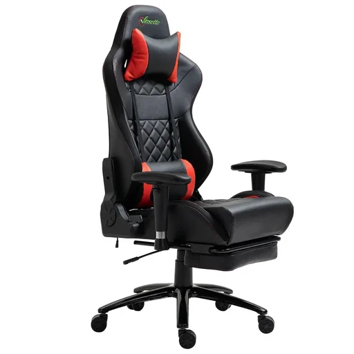 "Gamingstuhl mit RGB LED-Leuchten Wippenfunktion Bürostuhl Schreibtischstuhl Fußstütze ergonomisches Design modern höhen image"