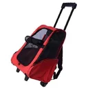 2in1 Hundetrolley Transporttasche Tragetasche Tiere Rucksack Trolley rot