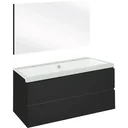 Concept Badezimmermöbel met spiegel 100cm - schwartz/Weiss