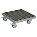 Multi Roller MR 7016, 29 x 29 x 9,5 cm, softe Rollen Ø 50 mm, Rollenlager, 2 Bremsen, Gitterrost, Tragkraft 200 kg