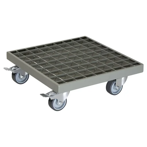 "Multi Roller MR 7016, 29 x 29 x 9,5 cm, softe Rollen Ø 50 mm, Rollenlager, 2 Bremsen, Gitterrost, Tragkraft 200 kg image"