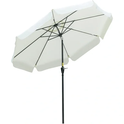 "Sonnenschirm Ø2,66 m UV-Schutz 50+ Garten Sonnenschirm 8 Rippen Verstellbar Beige image"
