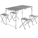 Campingbank 5 Stück grau Aluminium faltbar
