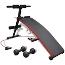 Sit-up-Bank mit verstellbaren 3-kg-Hanteln