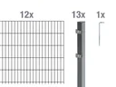 Doppelstabmattenzaun Komplettset, anthrazit, Höhe 100 cm, Länge 24 m