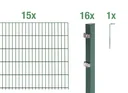 Doppelstabmattenzaun Komplettset, grün, Höhe 120 cm, Länge 30 m