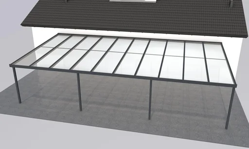"Terrassendach Premium, anthrazit, 10140 x 5060 mm - Acryl Stegplatten 16mm, bronze image"