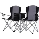 2 Campingstühle mit Getränkehalter und Eisbeutel
