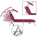 Ibiza Liege - 2er Set - Rotes Aluminium - Inklusive Sonnendach
