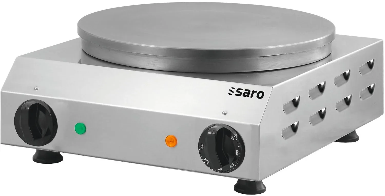 "Saro Crepe Maker, Pancake Maker, Crepe Eisen - Model Gilles, Edelstahl | Gusseisenplatte | Ø 350 mm | 0°C bis +300°C image"