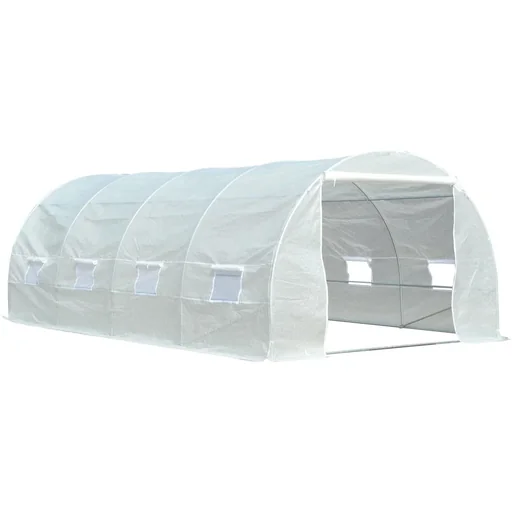 "Foliengewächshaus 6x3x2m 8 Seitenfenster weiß image"