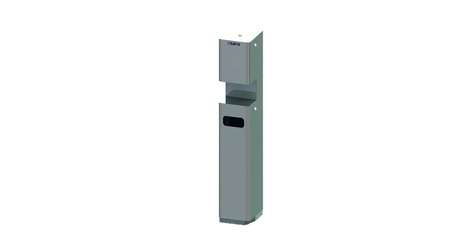 "SARO Stand - Desinfektionsspender, Desinfektionsmittelspender aus Edelstahl mit Fahrbasis - Hygienisch & flexibel einsetzbar image"