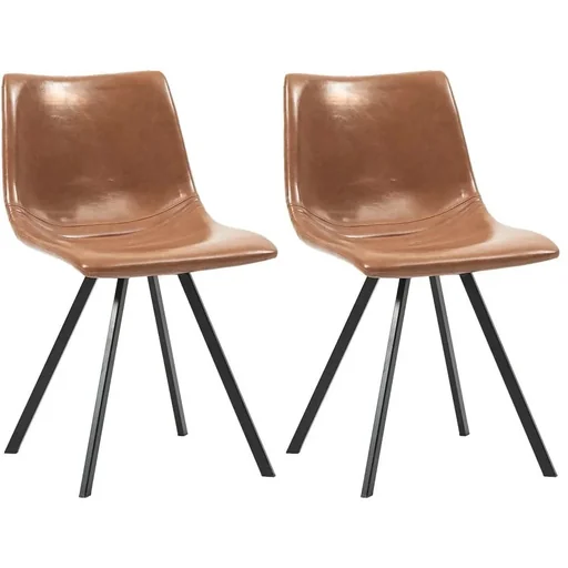 "Esszimmerstühle 2-Sitzer Kunstleder cognac-farbig image"