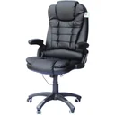 Massage-Chefsessel Gaming Stuhl mit Wärmefunktion drehbar schwarz