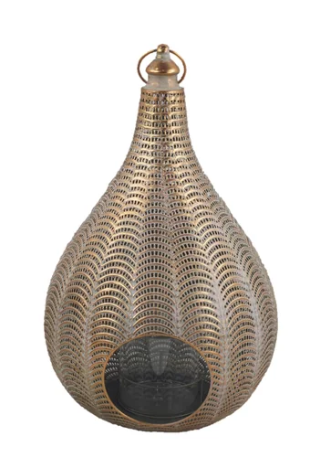 "Laterne Oriental aus Metall in Gold image"