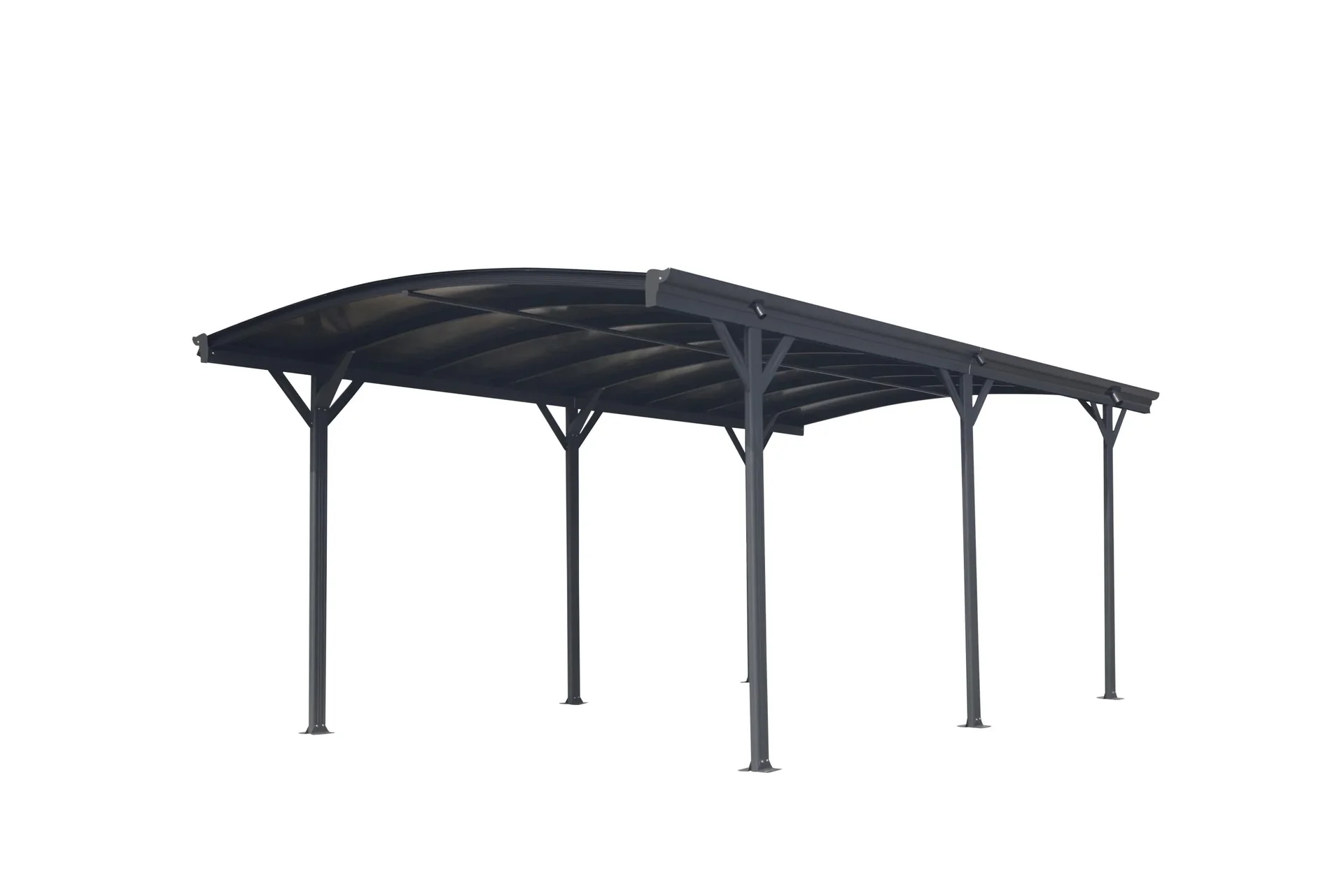 "Westmann Aluminium Rundbogen Carport und Überdachung anthrazit, 505x300x220 cm image"