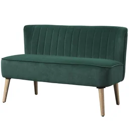 2-Sitzer Stoffsofa Polstersofa Sitzmöbel Loungesofa Holz Samtartiges Polyster Sc