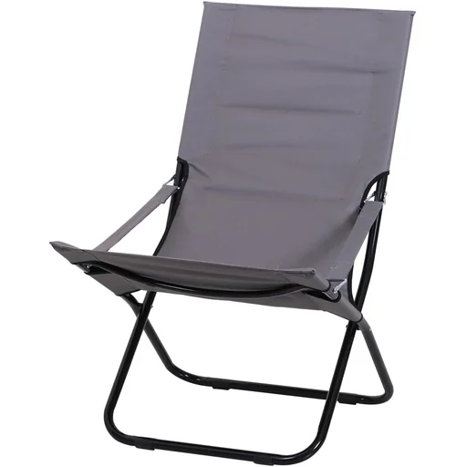 "Klappstuhl Campingstuhl Gartenstuhl Polstersessel Strand Balkon faltbar Grau 86 x 61 x 94 cm image"