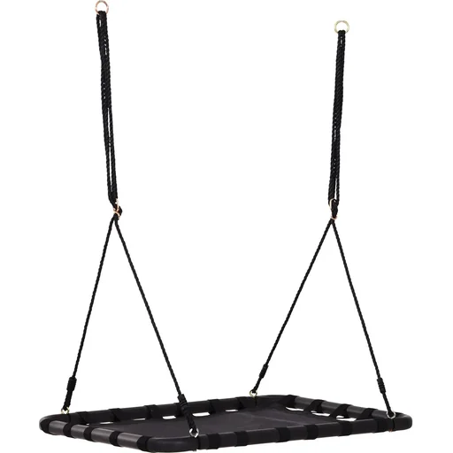 "Nestschaukel Kinderschaukel Outdoor Schaukel Gartenschaukel bis 100 kg belastbar Schwarz 100 x 76 x 4 cm image"