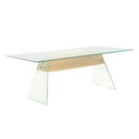 Couchtisch 110x55x40 cm MDF und Glas Farbe Eiche