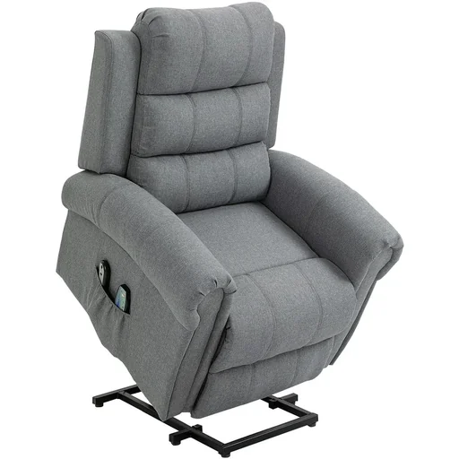 "Massagesessel Massagestuhl Aufstehfunktion Wärmefunktion Fernbedienung Leinen 98 x 96 x 105 cm image"