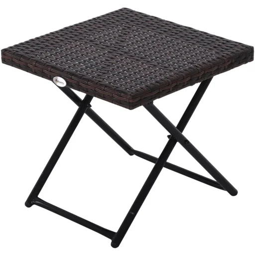 "Polyrattan Gartentisch klappbar braun image"