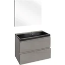 Concept Badezimmermöbel met spiegel 60cm - gris/schwartz