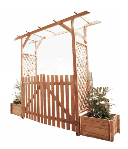 "Set Pergola "Bamberg" mit Türen + Pflanzkästen image"