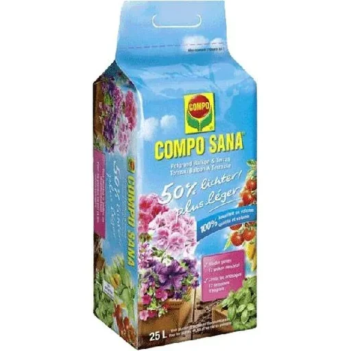 "Sana Blumenerde - 25L - für Balkon und Terrasse - 50% heller image"