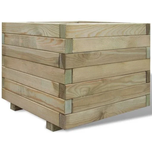 "Pflanzgefäß erhöht quadratisch 50x50x40 cm Holz image"
