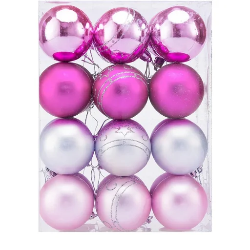 "Weihnachtskugeln 24 Stück Rosa - Durchmesser 6cm image"
