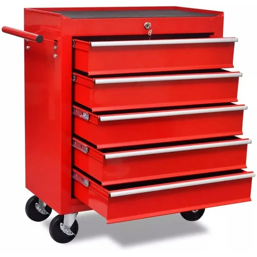 "Werkzeugwagen 5 Schubladen rot image"