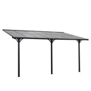 Pergola Pavillon 4 x 3 m Gartenpavillon Überdachung Zelt 225-270 cm höhenverstellbar Sonnenschutz Terrassendach Anbaupa