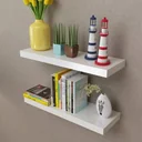 Wandregale schwebend für Bücher/DVDs MDF weiß 2 Stück