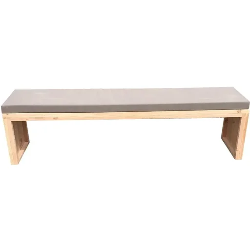"Gartenbank Douglas Holz 150 cm inkl. Wasser- und schmutzabweisendem Kissen Taupe image"