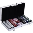 Pokerkoffer mit 300 Chips silber