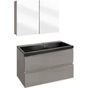 Concept Badezimmermöbel met Spiegelschrank 80cm - gris/schwartz